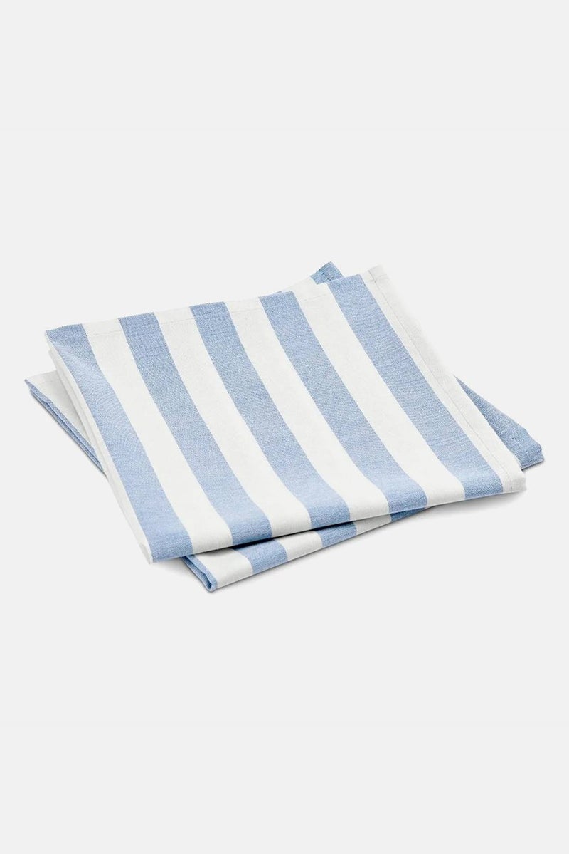Tchibo 2 Pcs. Stripe Table Napkin 48 L x 48 W cm, Blue and White - Image 2
